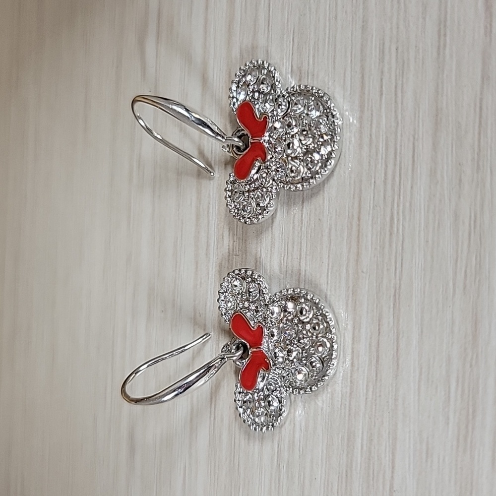 Minnie Mouse Crystal Shimmer Drop Earrings, 925 wires - Picture 5 of 8